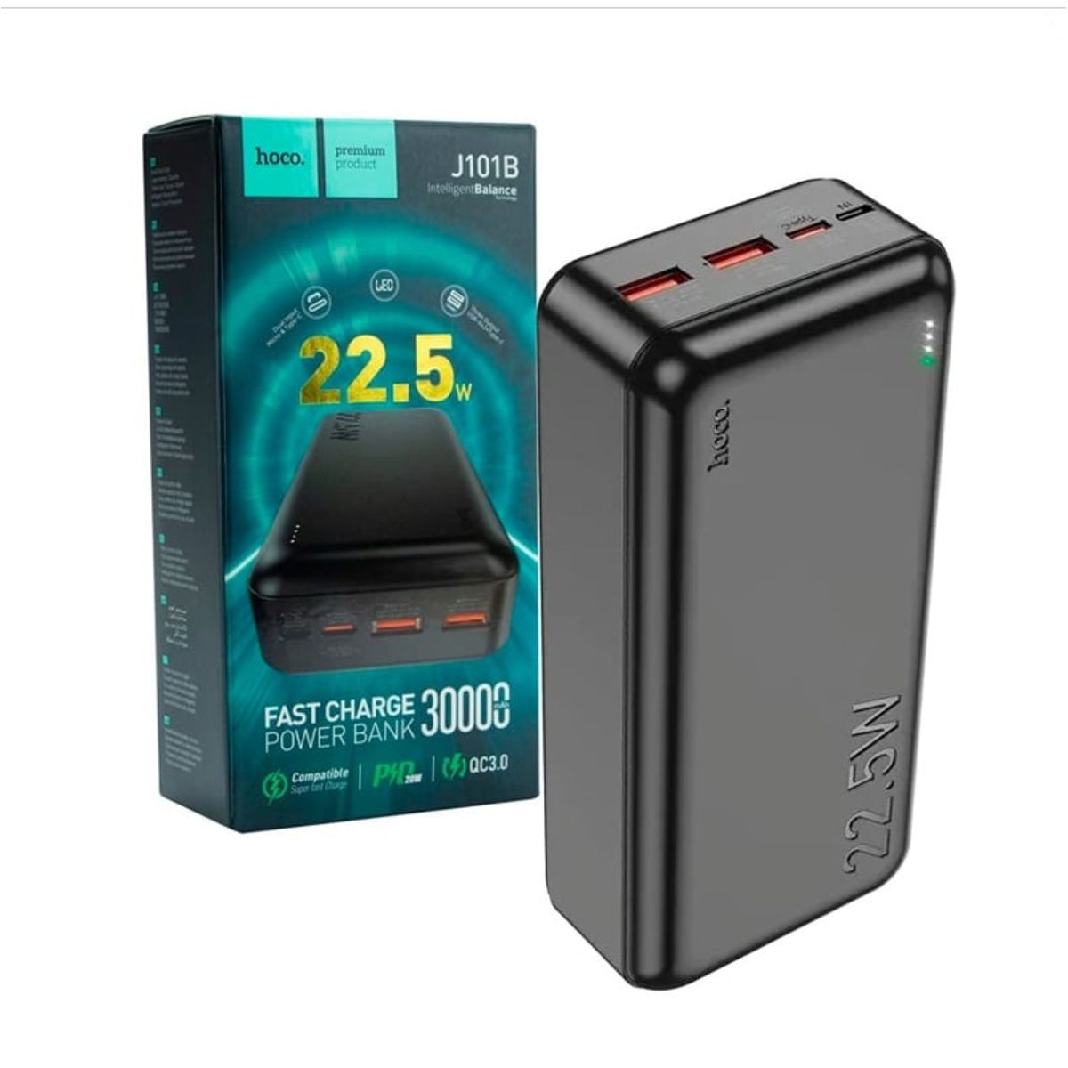 HOCO - Power Bank 30000mAh Hoco J101B carga rapida 22.5 W