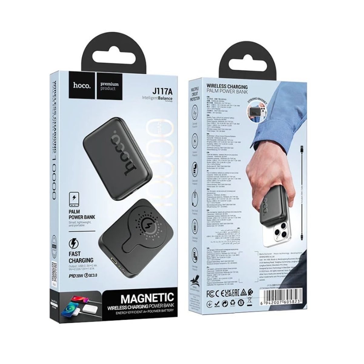 HOCO - Power Bank Magnético Hoco J117A 10000mah Carga Rápida Pd20w