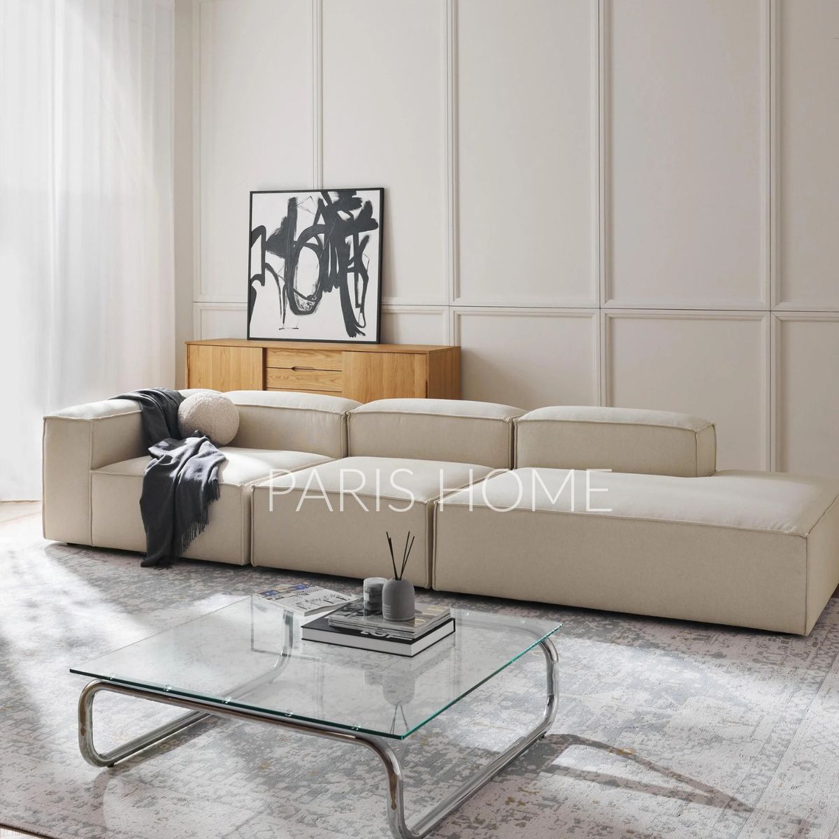 GENERICO - Seccional Izquierdo Divan Modular Grande Monarch Tejido - Blanco