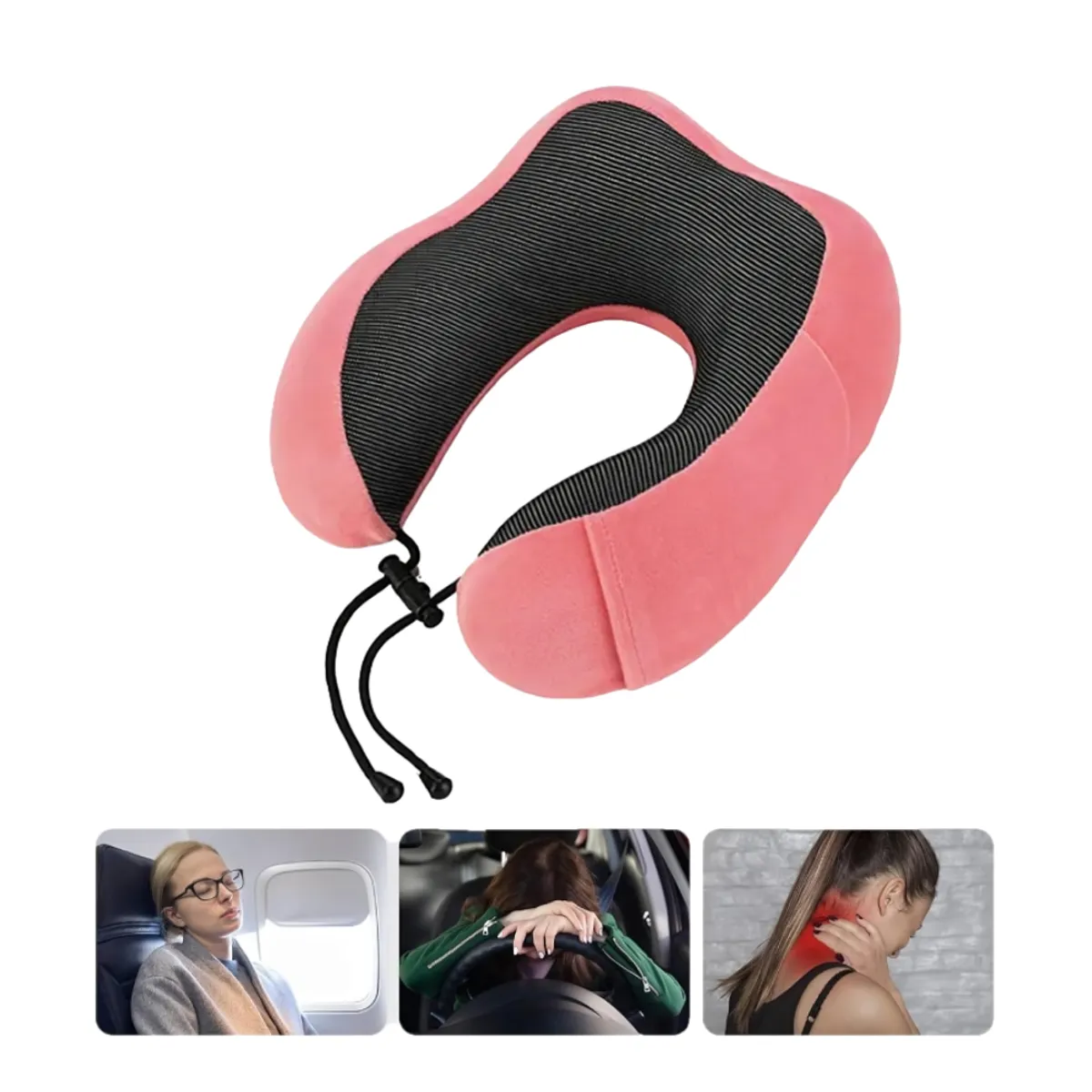 GENERICO - Almohada cojin de viaje para cuello - Rosado