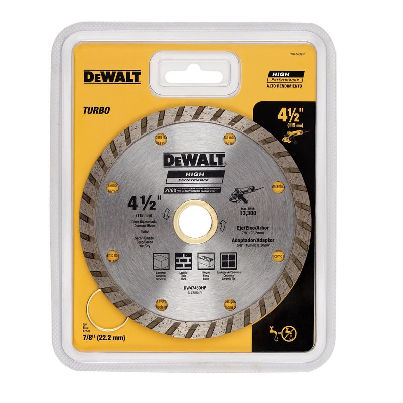 DEWALT - Disco Diamantado HP 4-1/2'' Turbo Dewalt DW47450HP
