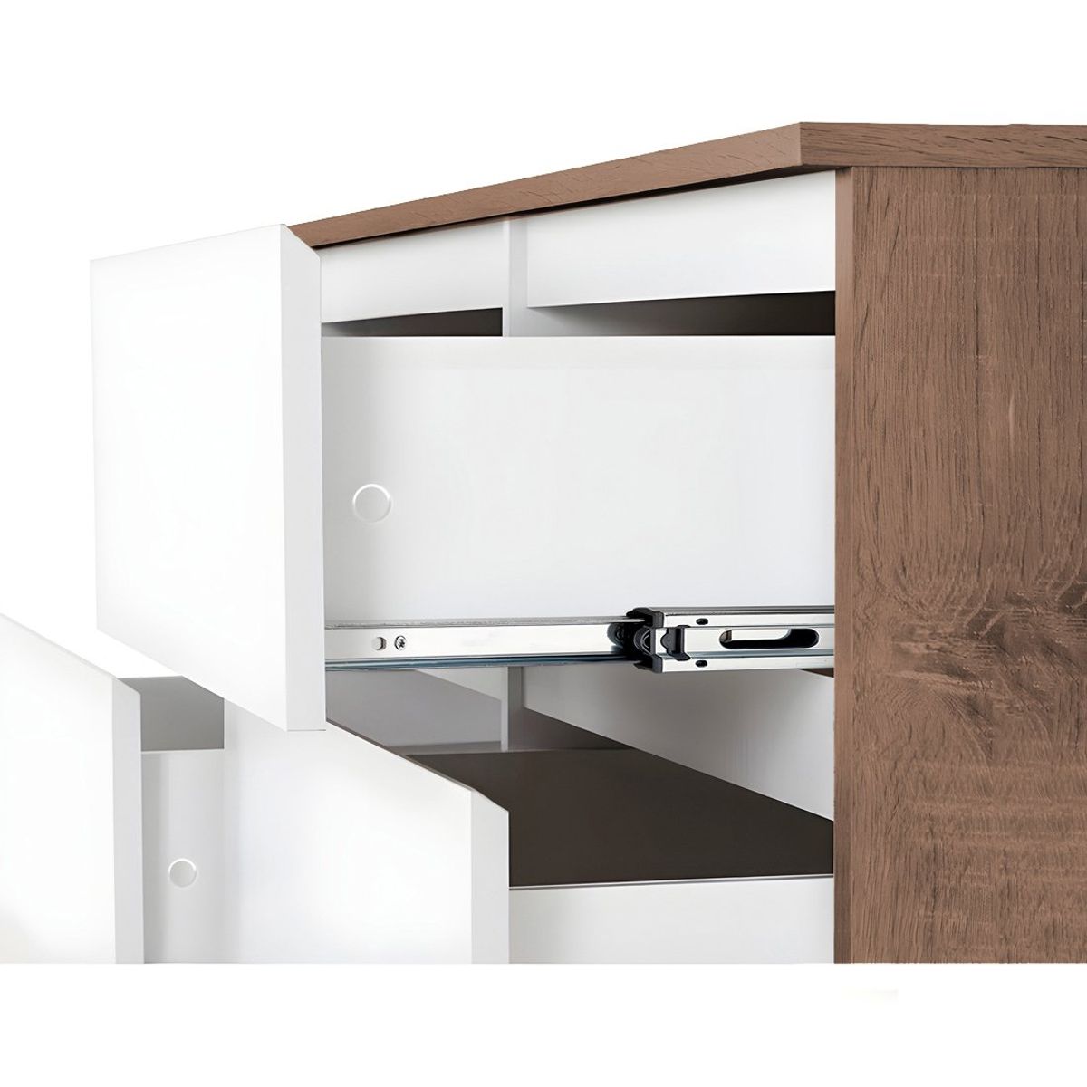 GENERICO - Cómoda Francine 6 Cajones Blanco y Bellota 120 cm Huk