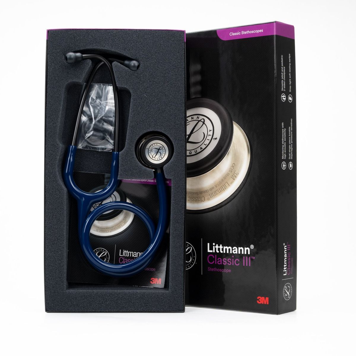 LITTMANN - Estetoscopio Littmann Classic III Mirror Chestpiece Azul Marino 5863