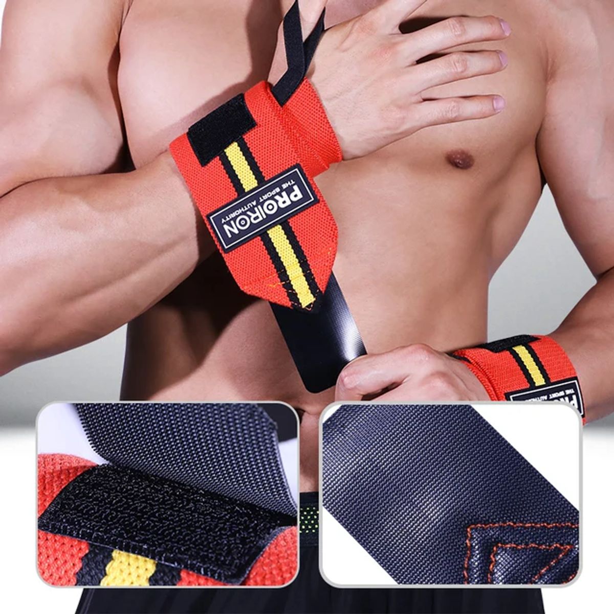 PROIRON - Muñequeras de Potencia para Levantamiento de Pesas Par