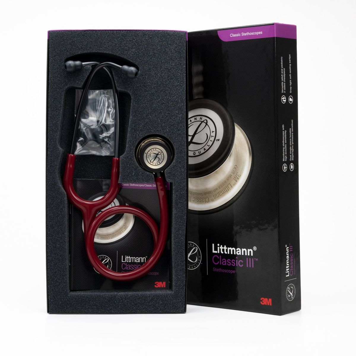 LITTMANN - Estetoscopio Littmann® Classic III™ - Borgoña champagne  - Código 5864