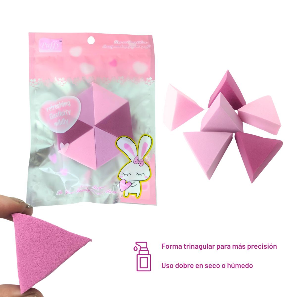 GENERICO - Set de 6 Esponjas Triangulares de Maquillaje