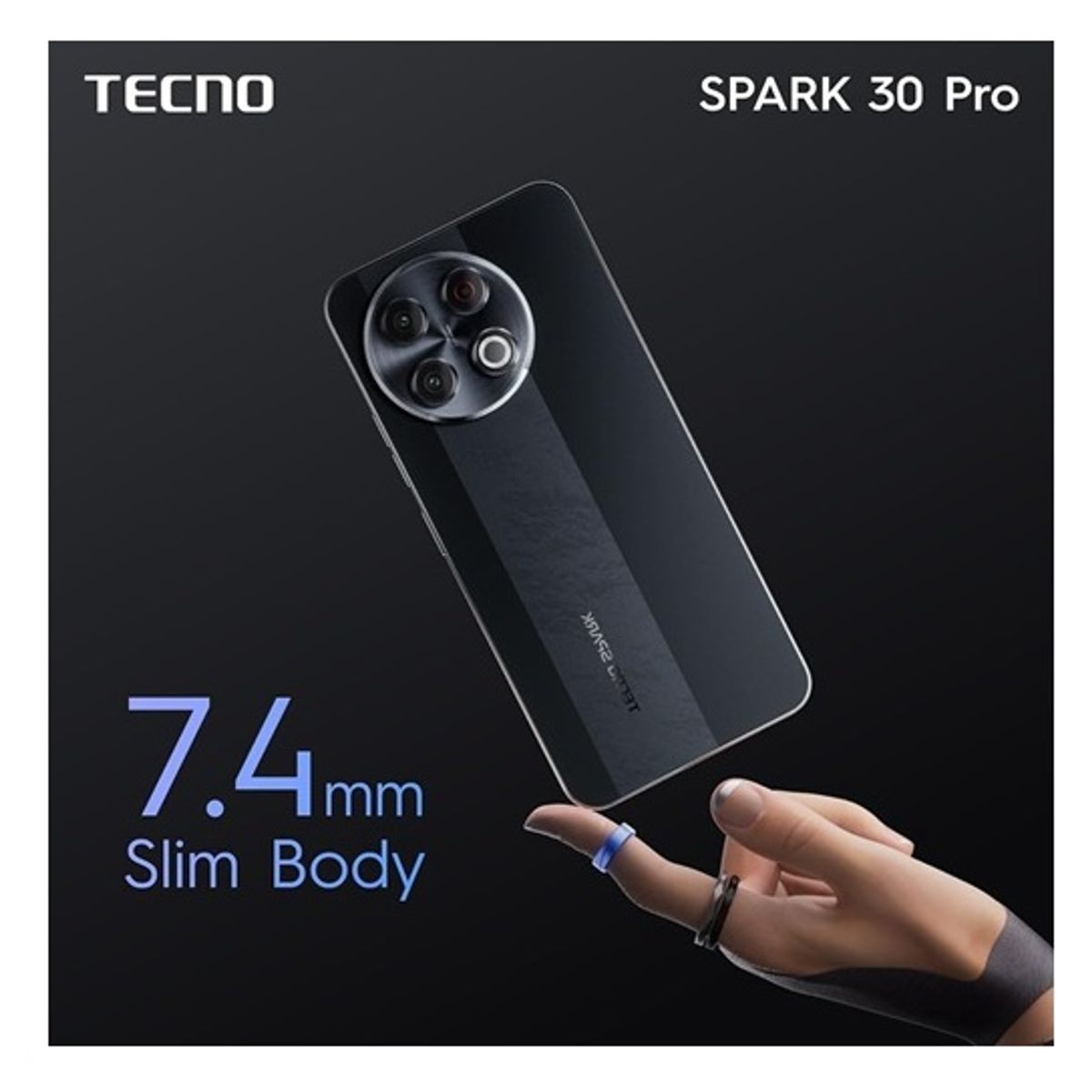 TECNO MOBILE - SMARTPHONE Tecno Spark 30 PRO  KL7  256GB ROM+ 16GB RAM (8GB +8GB RAM EXTENDIDA)  OBSIDIAN EDGE