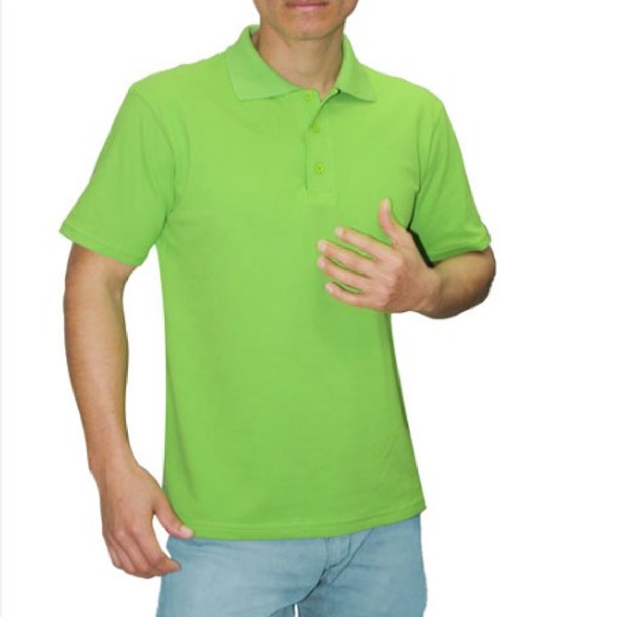 GENERICO - POLO CAMISERO MANGA CORTA VERDE LIMON