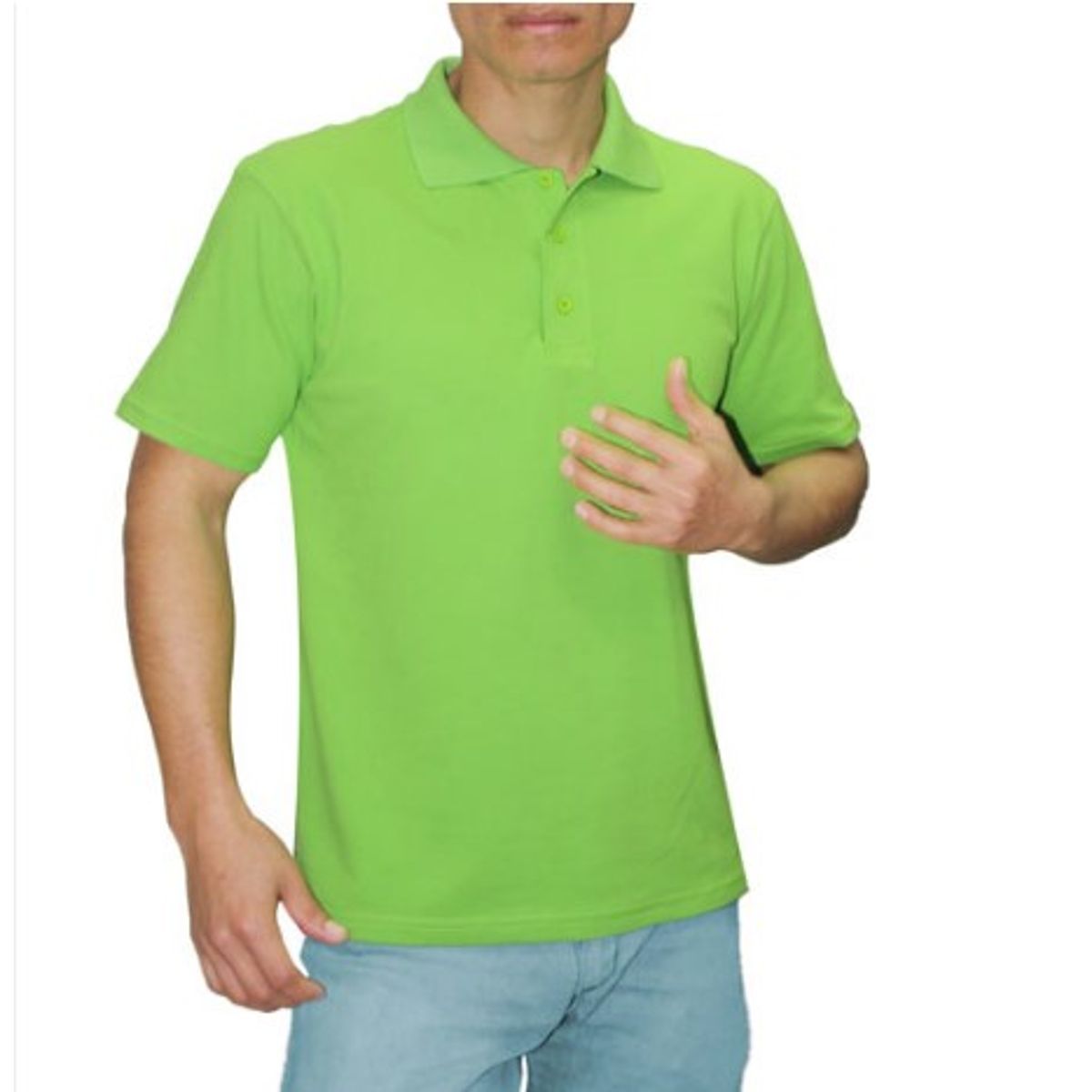 GENERICO - POLO CAMISERO MANGA CORTA VERDE LIMON