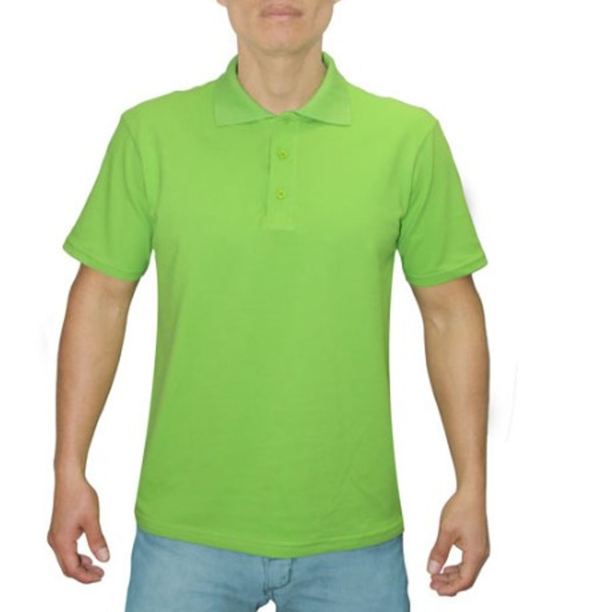 GENERICO - POLO CAMISERO MANGA CORTA VERDE LIMON