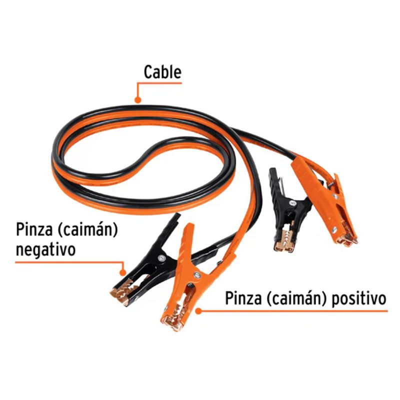 TRUPER - Cable para Batería 225AMP  8AWG  3m Pinza Cocodrilo