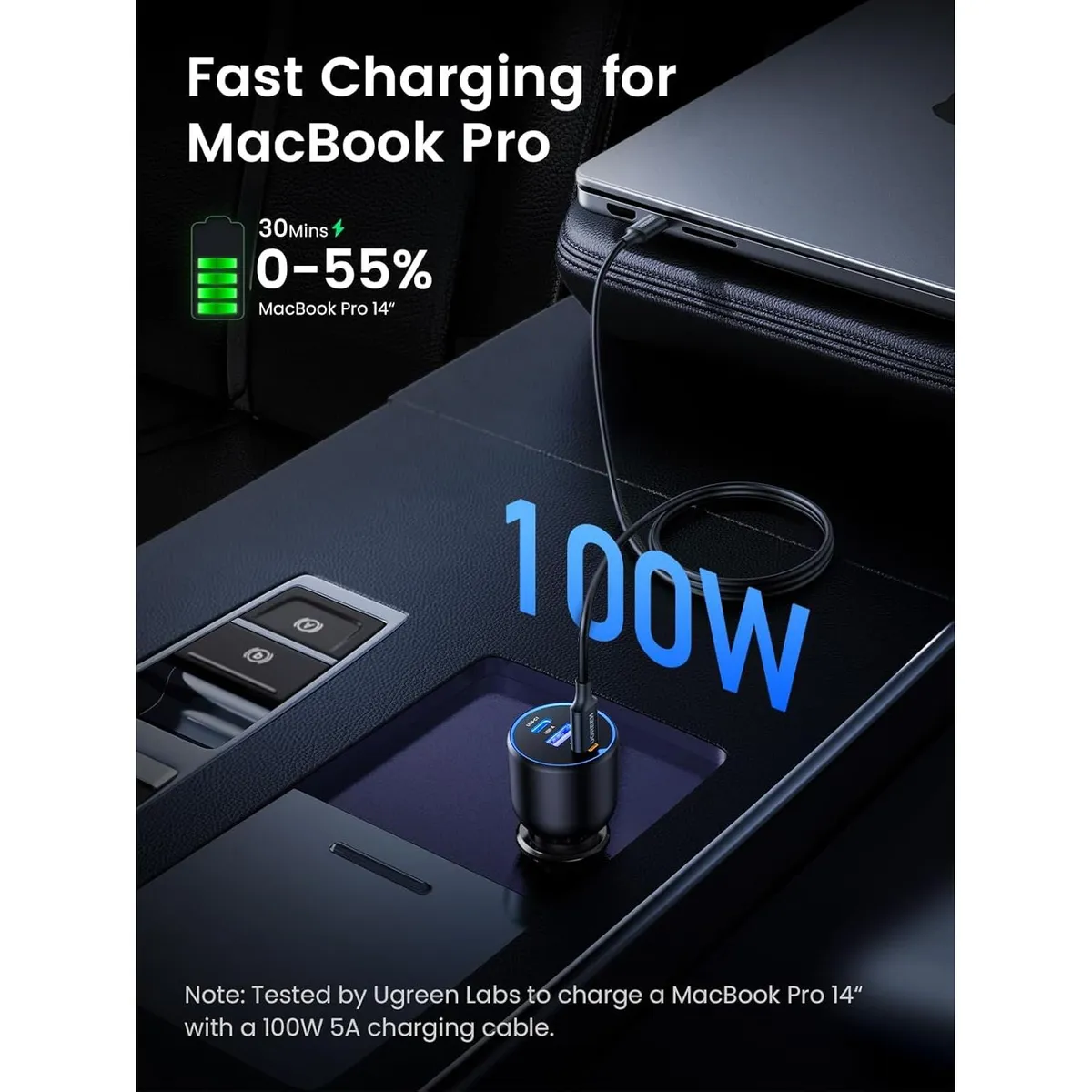 UGREEN - Ugreen Cargador para Auto 130W 2x USB-C 1x USB-A EC705 35025