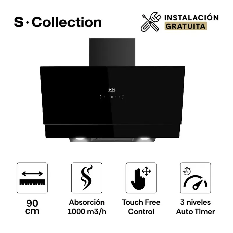 SOLE - Campana Empotrable Decorativa 90 cm TURE81