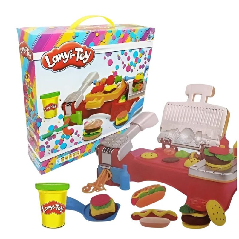 GENERICO - Set Didáctico de Plastilinas Parrilla de Hamburguesas