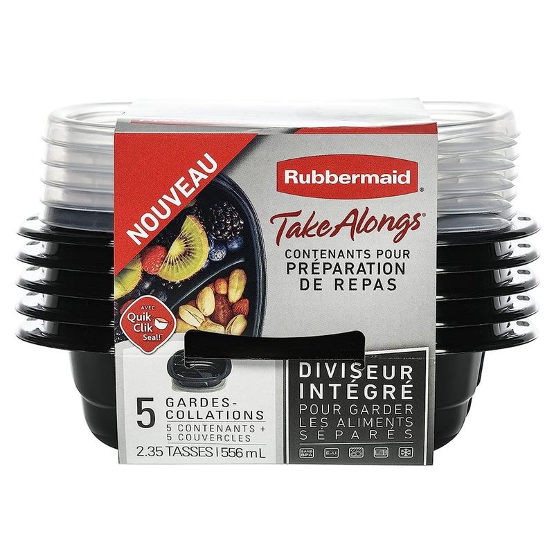 RUBBERMAID - 5 Recipientes para Alimentos 556ml Rubbermaid 2077539