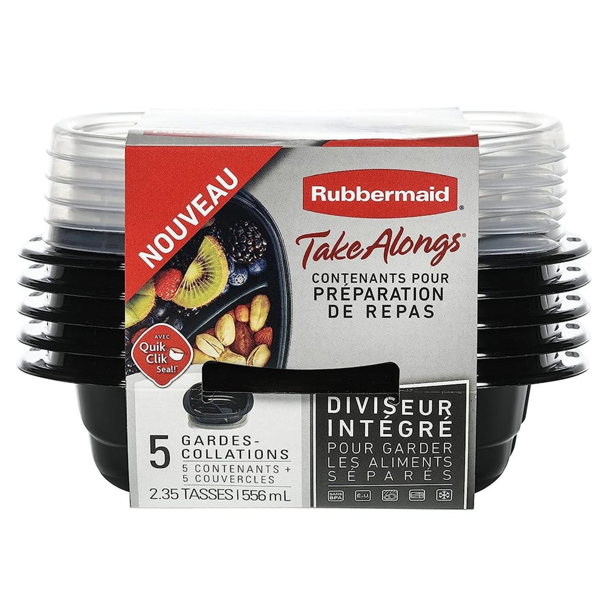 RUBBERMAID - 5 Recipientes para Alimentos 556ml Rubbermaid 2077539