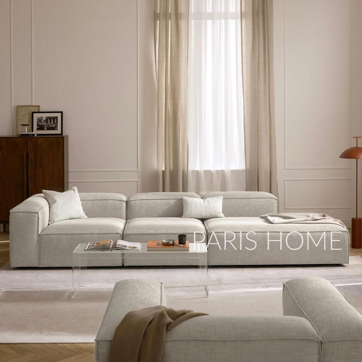 GENERICO - Seccional Izquierdo Divan Modular Grande Monarch Lino - Gris