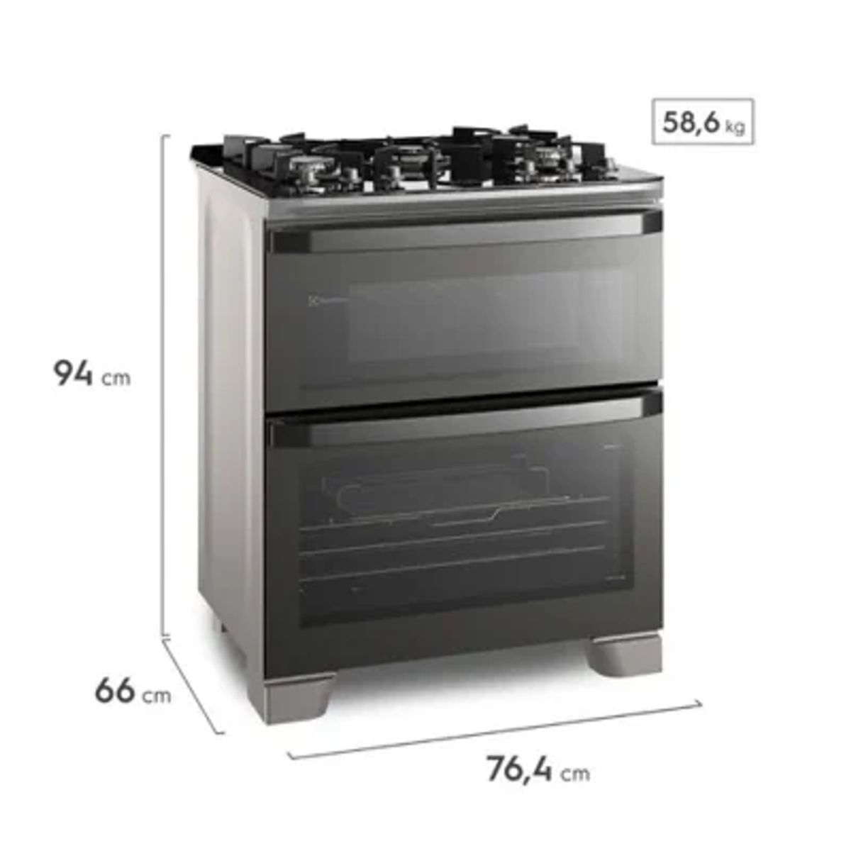 ELECTROLUX - Cocina Electrolux con doble Horno de 5 Quemadores con Triple Llama 76Cm FE5AD