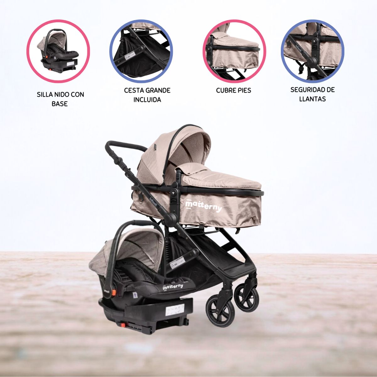 INFANTI - Coche Travel System «Epic 6G» BEIGE