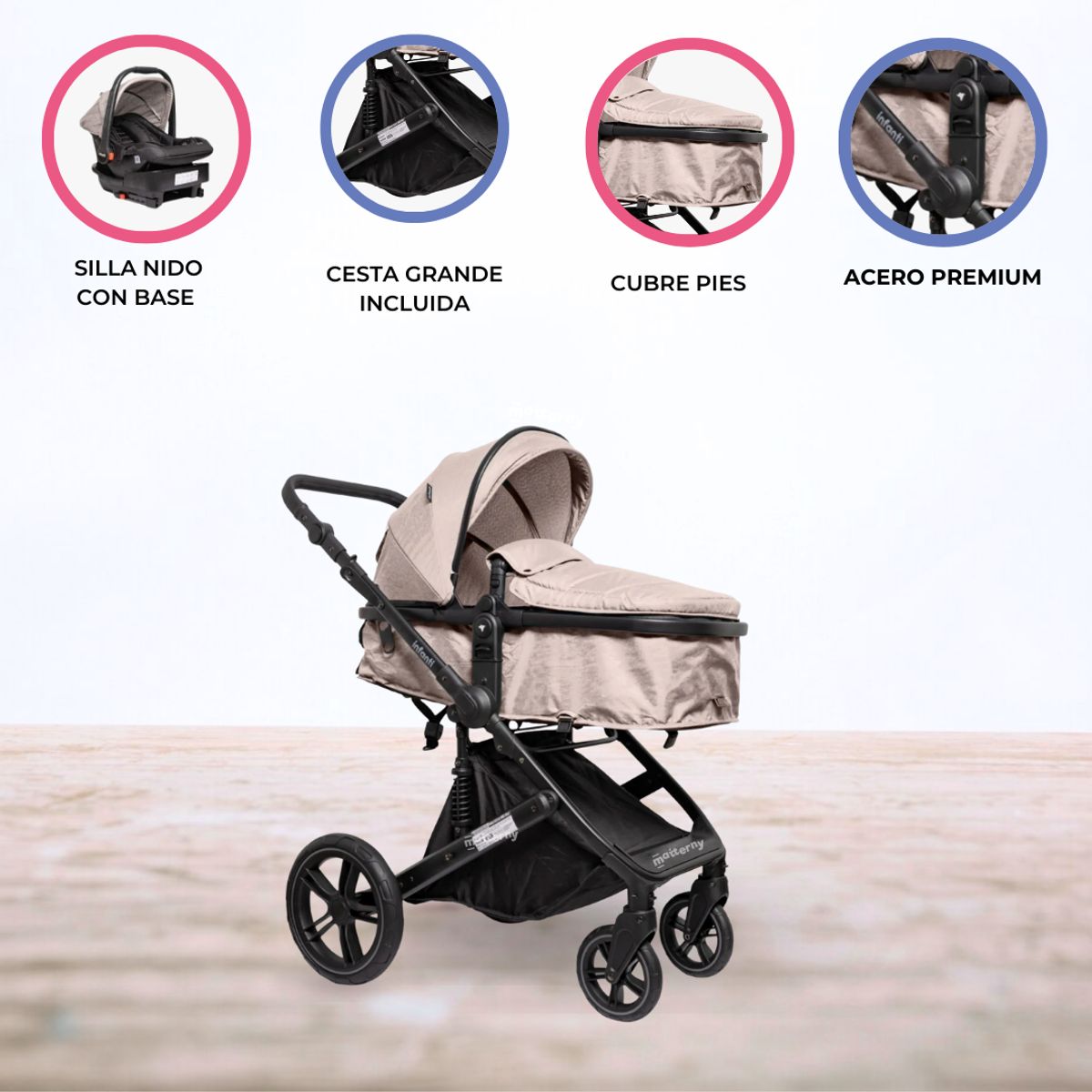 INFANTI - Coche Travel System «Epic 6G» BEIGE