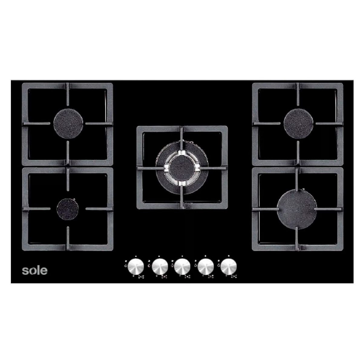 SOLE - ENCIMERA VIDRIO TEMPLADO A GAS 86CM 5H SOLCO041 SOLE