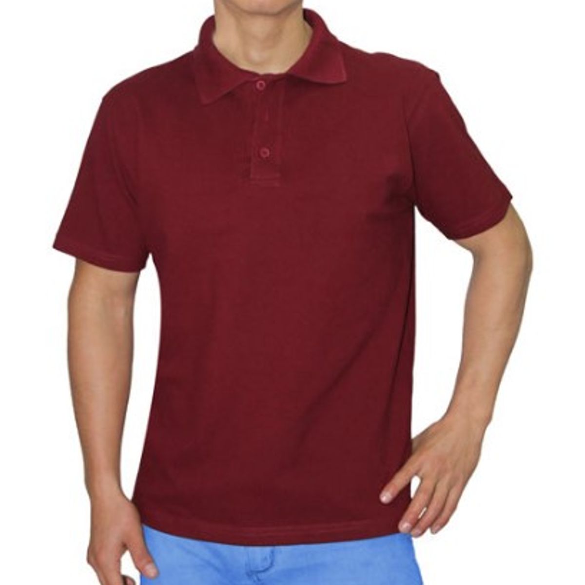 GENERICO - POLO CAMISERO MANGA CORTA COLOR GUINDA