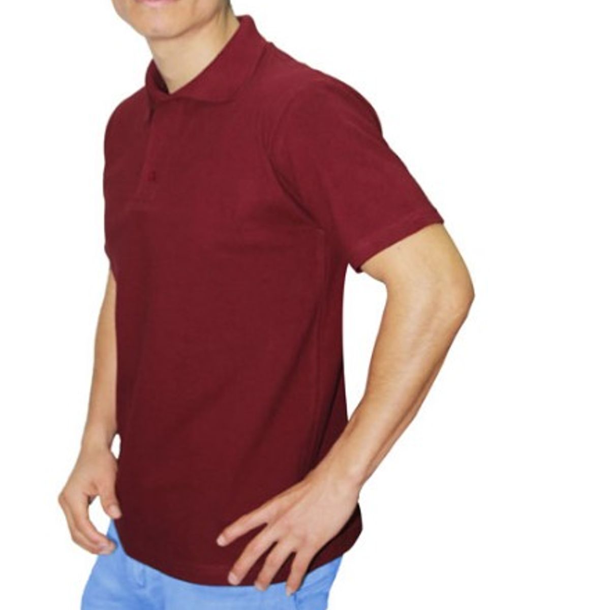 GENERICO - POLO CAMISERO MANGA CORTA COLOR GUINDA