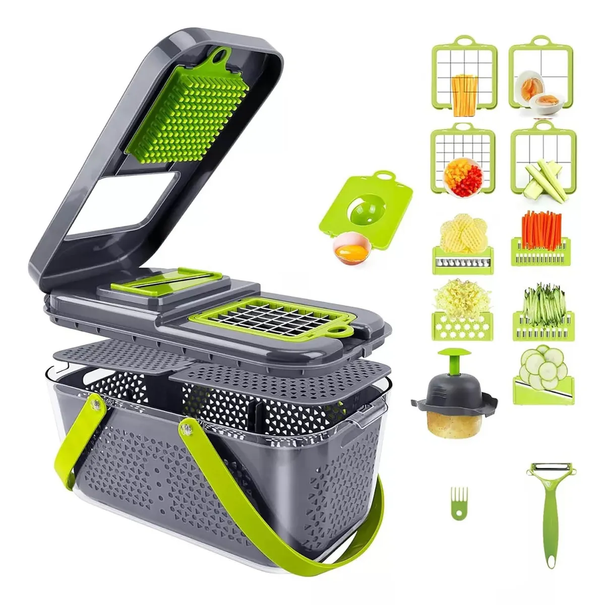 GENERICO - Rallador Picadora  Verduras y Frutas Multifuncional para toda ocasión