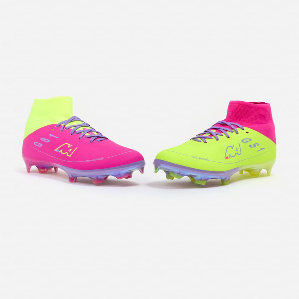 NEW ATHLETIC - Zapatillas New Athletic Football Guets129 Fucsia Con Verde Neón Hombre