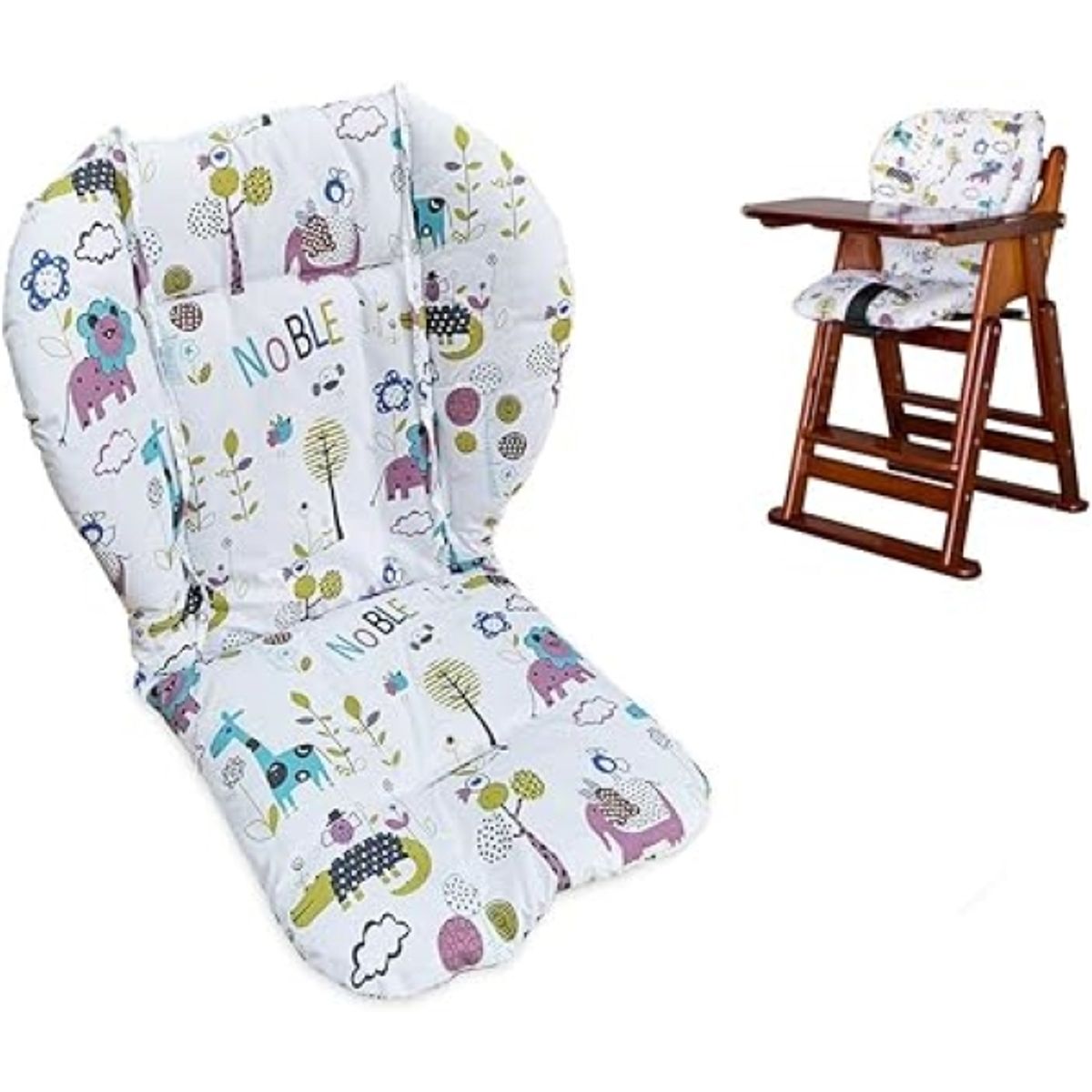 GENERICO - Cojín acolchado de coche - bebes - Safari blanco