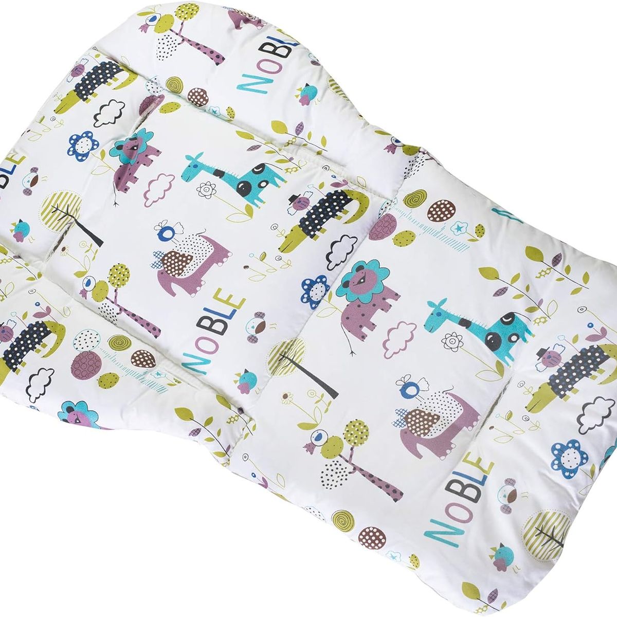 GENERICO - Cojín acolchado de coche - bebes - Safari blanco