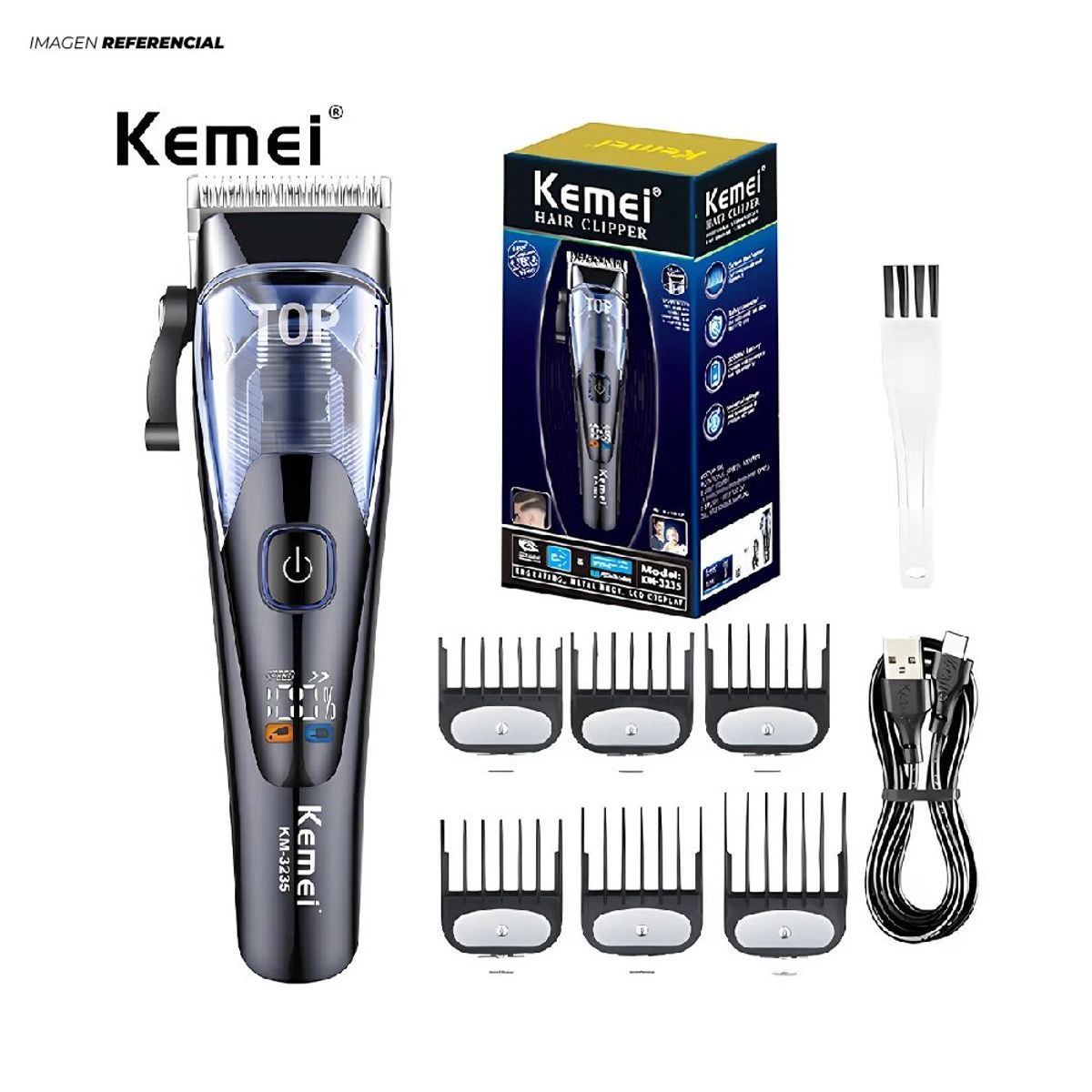 KEMEI - Cortador de cabello Profesional KEMEI Maquina-3235 Inalámbrica Clipper