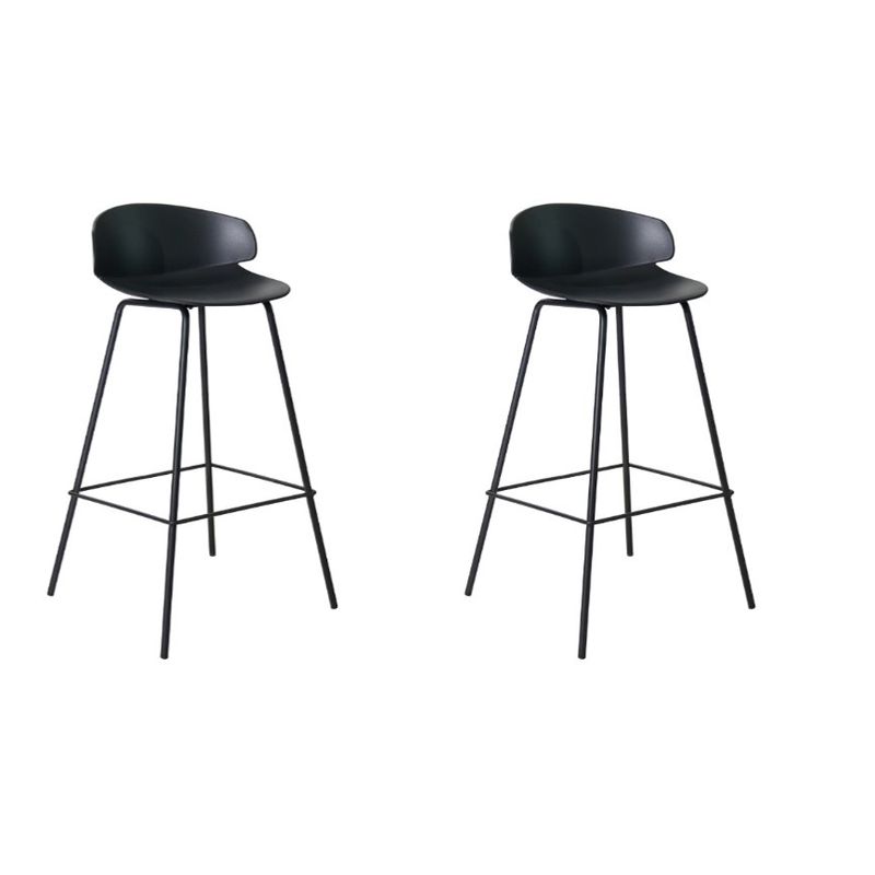 DECORPLAS - Set X 2 Banco De Bar Alto Venecia Fijo Negro Decorplas