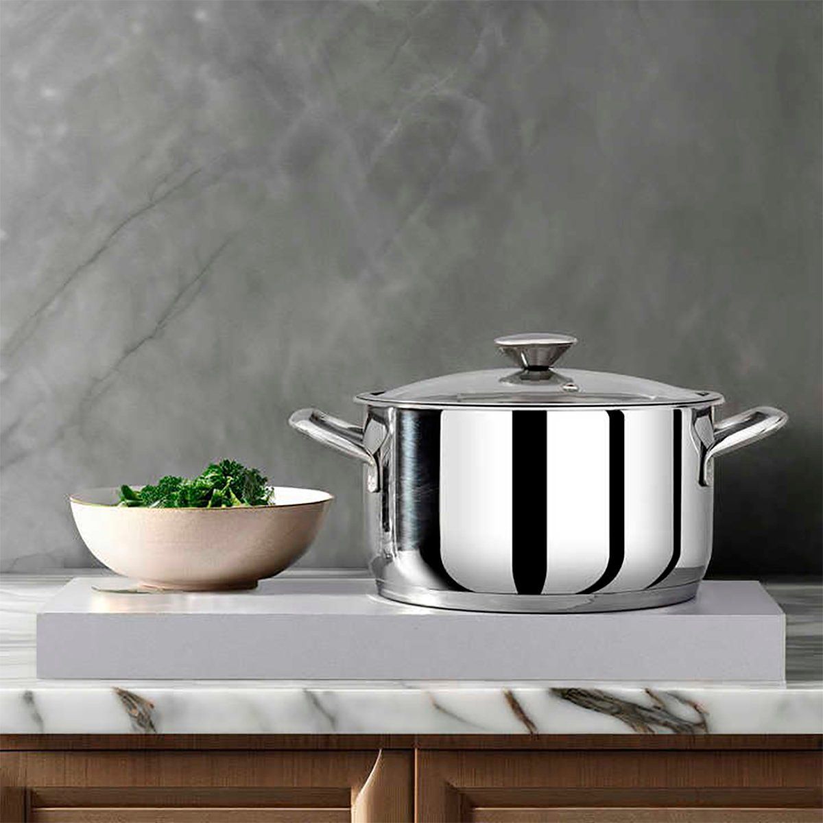 BONERA - Olla Acero Inoxidable 24CM Omega Con Tapa