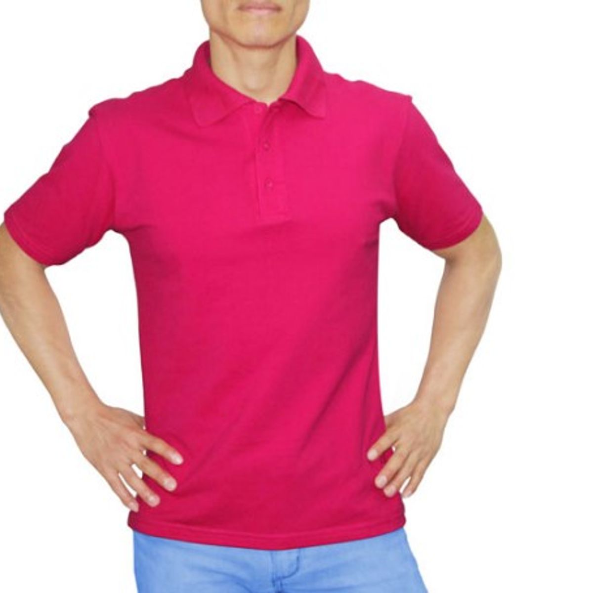GENERICO - POLO CAMISERO MANGA CORTA COLOR FUCSIA
