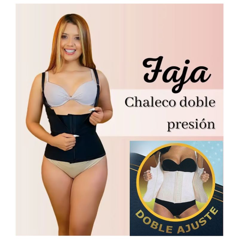 CONFORT - Faja Chaleco Doble Presión de Tirantes Removibles Colombiana