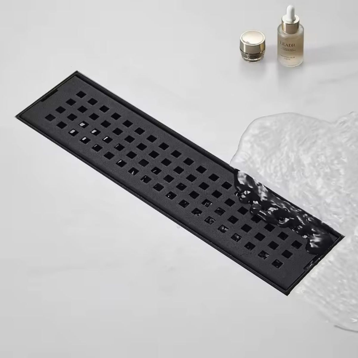 GENERICO - Sumidero Drenaje Lineal Acero Inoxidable SS304 10x60cm Negro Mate