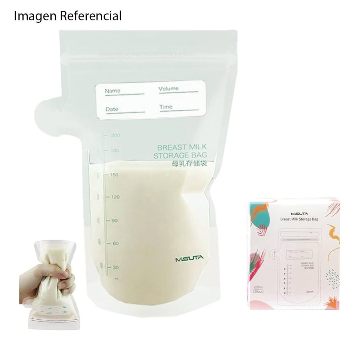 GENERICO - Bolsa de Almacenamiento de Leche Materna de 200 ml con 30Pcs
