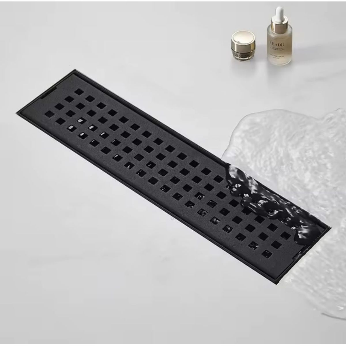 GENERICO - Sumidero Drenaje Lineal Acero Inoxidable SS304 10x40cm Negro Mate