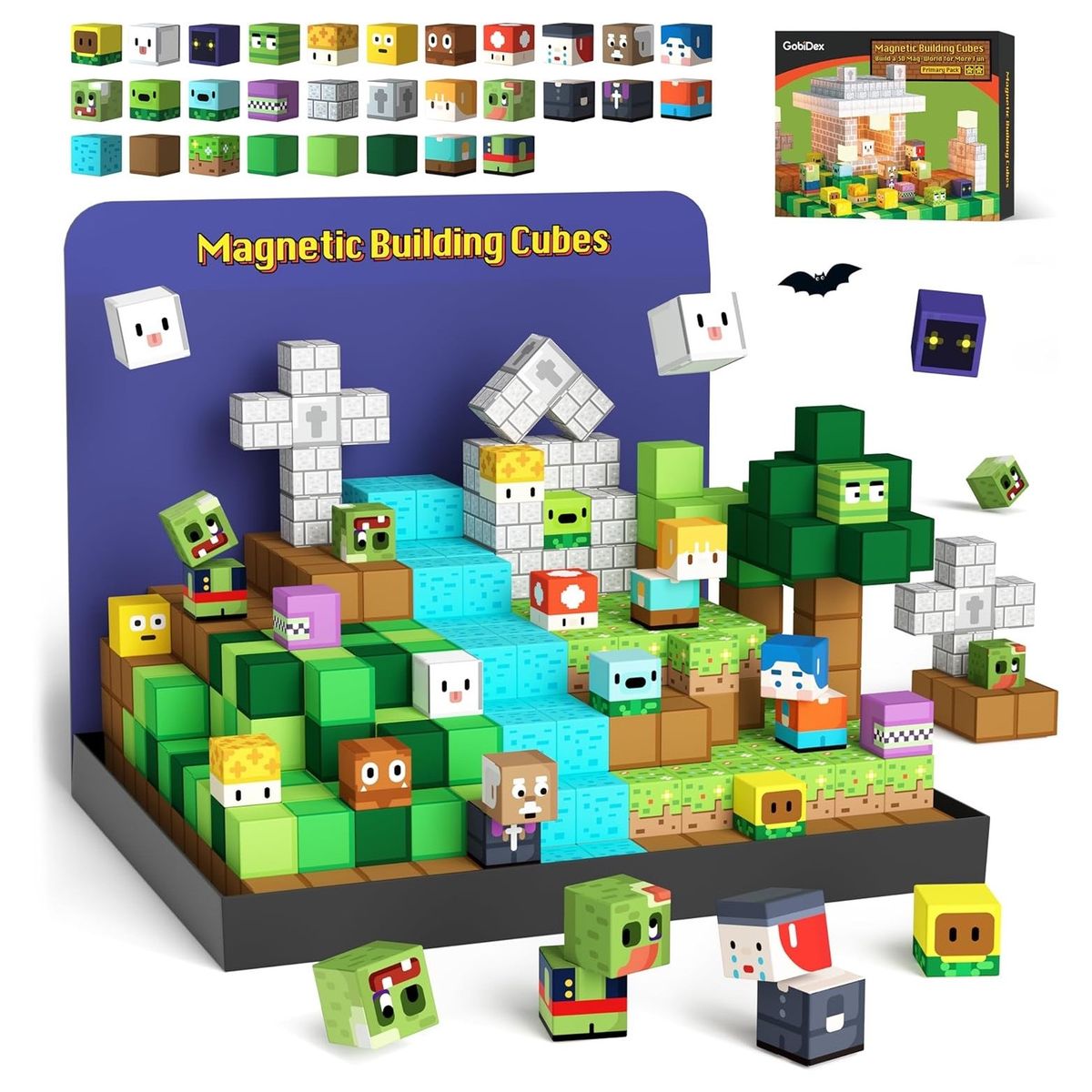 MAGNETI BLOCK - Bloques magnéticos MagWonder World cubos de imanes 48 PIEZAS