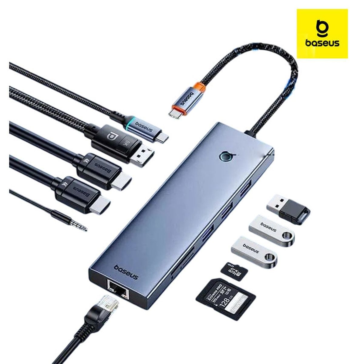 BASEUS - Adaptador BASEUS UltraJoy USB-C HUB 11n1 HDMI DP 4K RJ45 SDTF MacBook