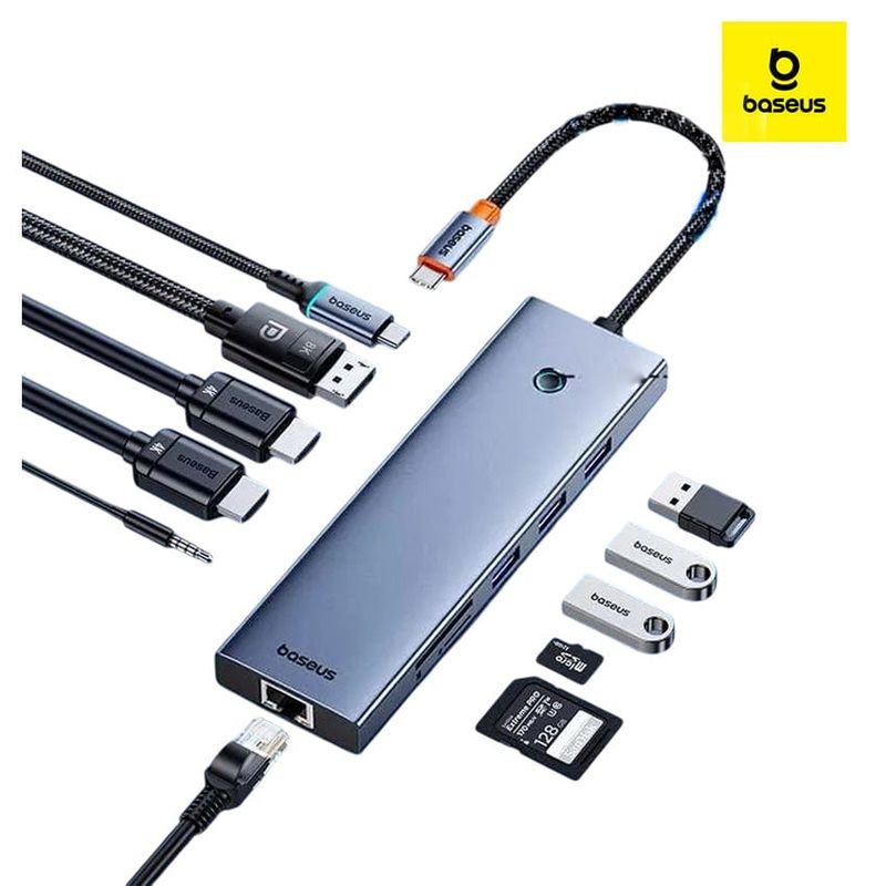 BASEUS - Adaptador BASEUS UltraJoy USB-C HUB 11n1 HDMI DP 4K RJ45 SDTF MacBook