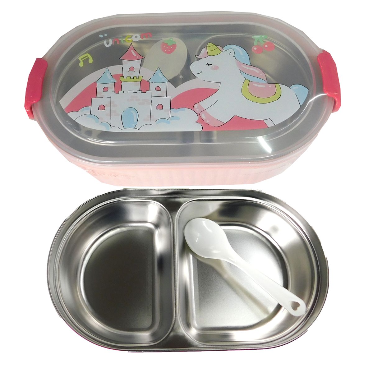 GENERICO - Taper fiambrero 2 compartimentos con cubierto - Niñas