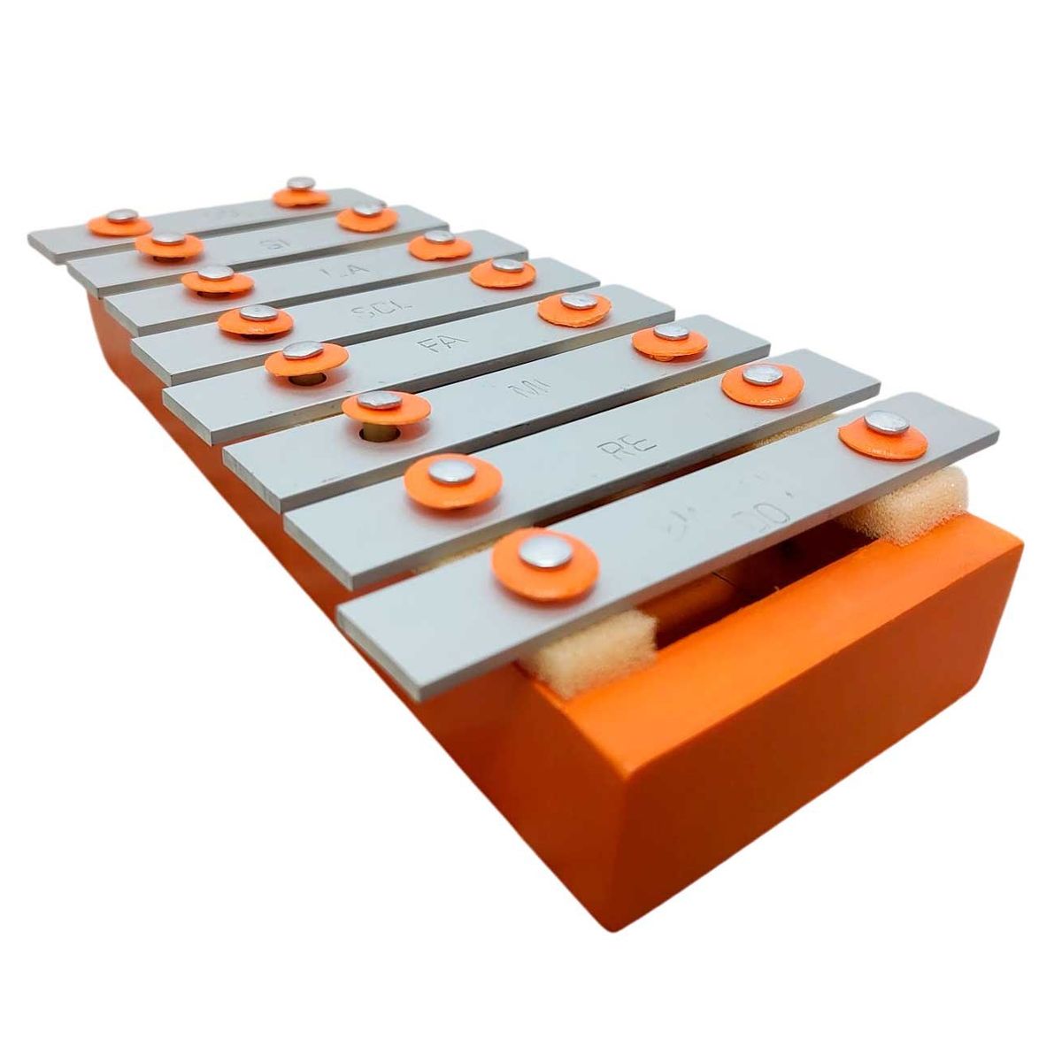 GENERICO - Xilofono Metalofono y Base de Madera 8 Teclas 1/8 - Naranja