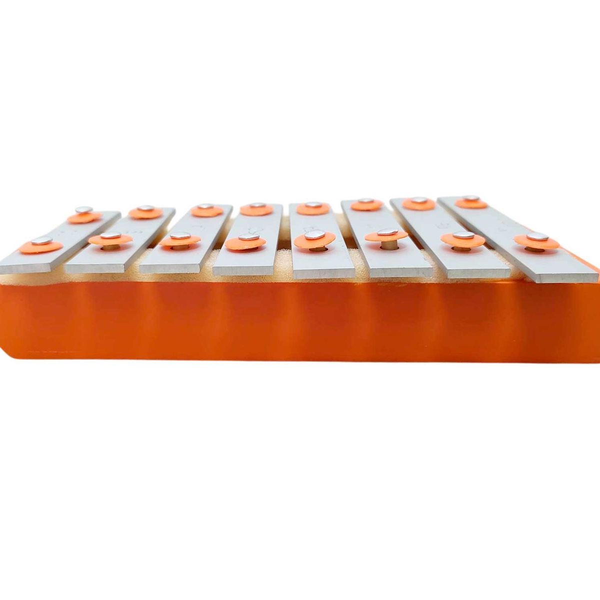 GENERICO - Xilofono Metalofono y Base de Madera 8 Teclas 1/8 - Naranja