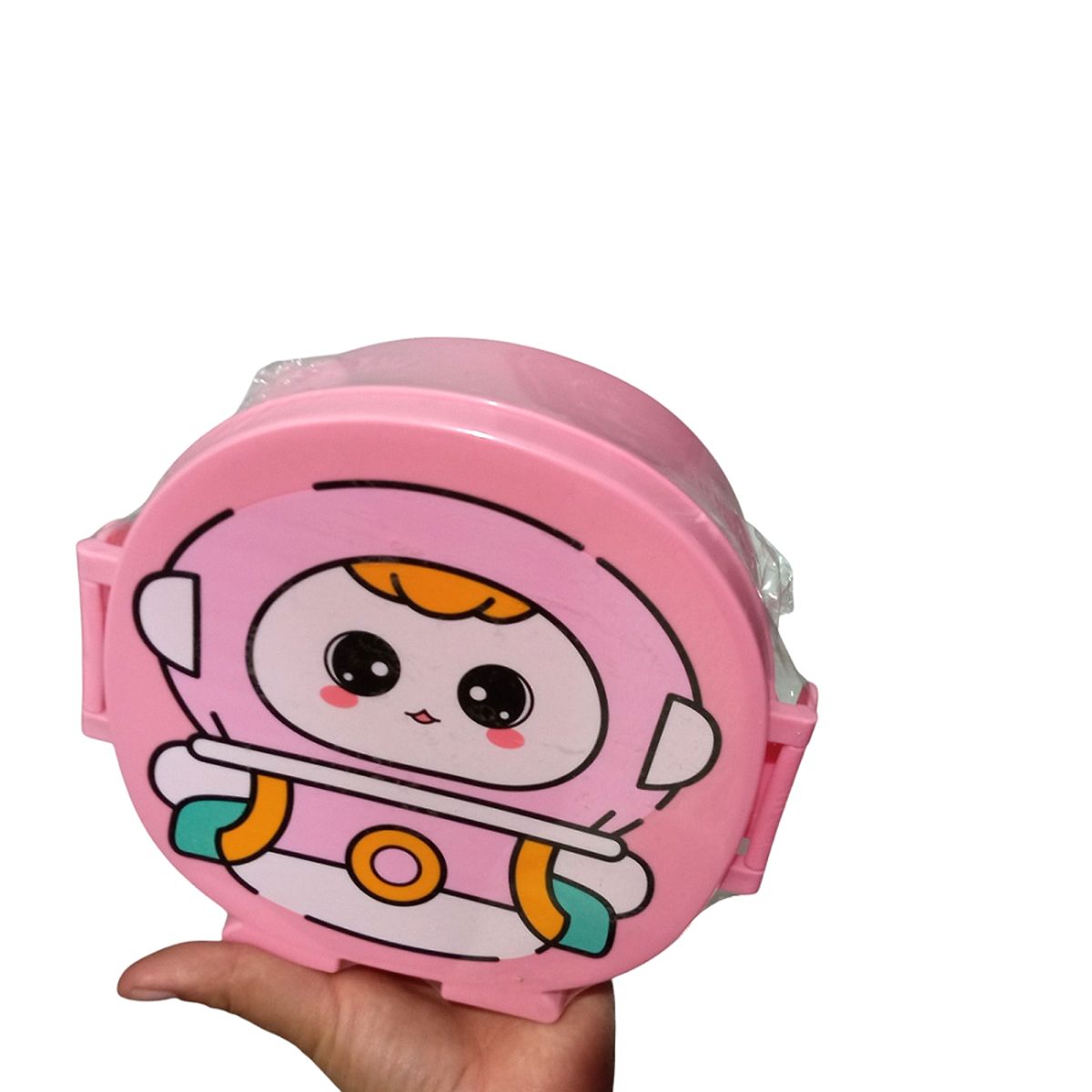 GENERICO - Taper 3 compartimentos con tapa y cubiertos Rosa