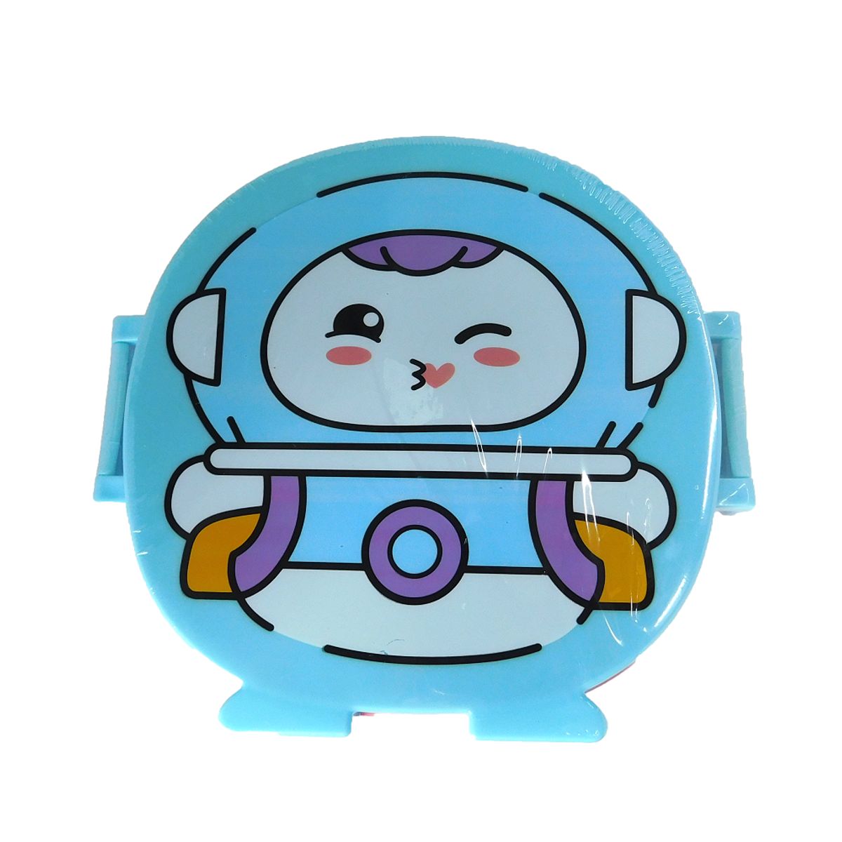 GENERICO - Taper 3 compartimentos con tapa y cubiertos - Celeste