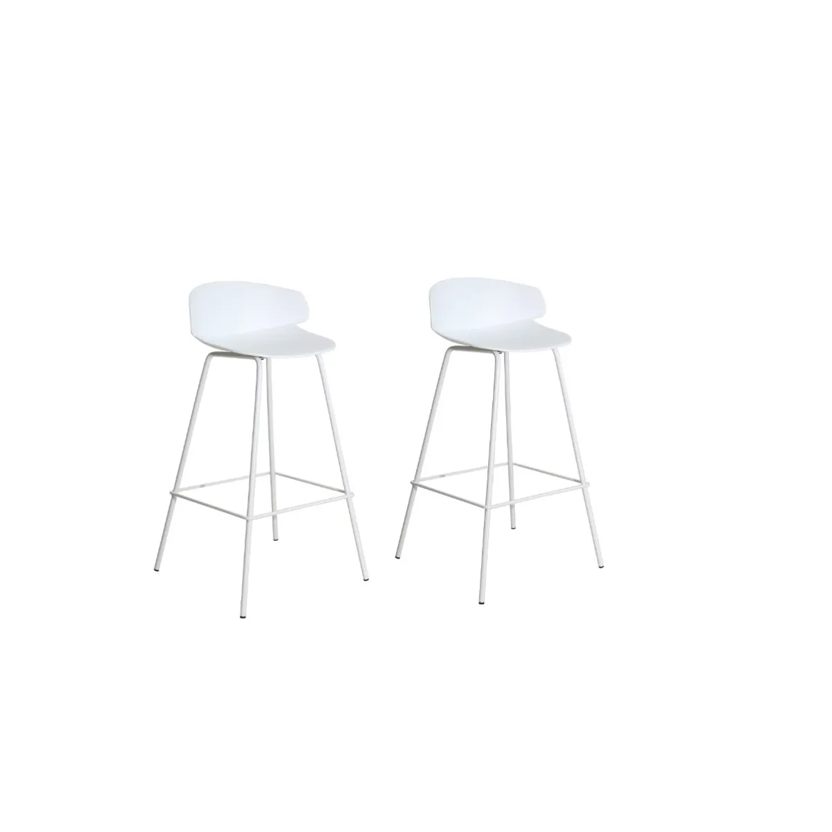 DECORPLAS - Set X 2 Banco De Bar Alto Venecia Fijo Blanco Decorplas