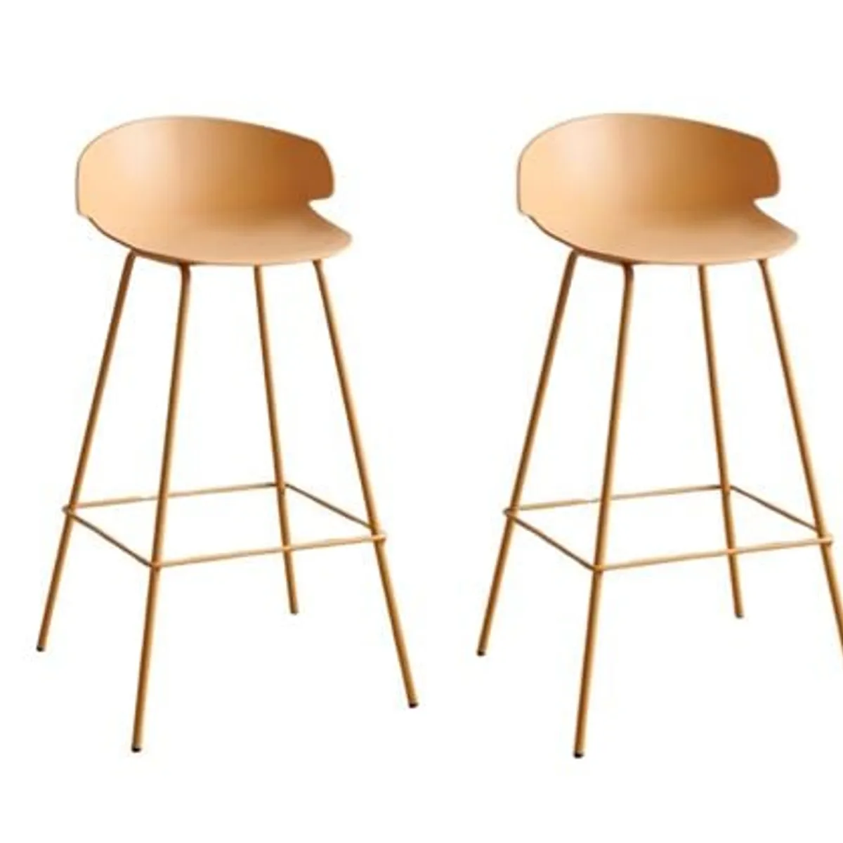 DECORPLAS - Set X 2 Banco De Bar Alto Venecia Fijo Amarillo Decorplas