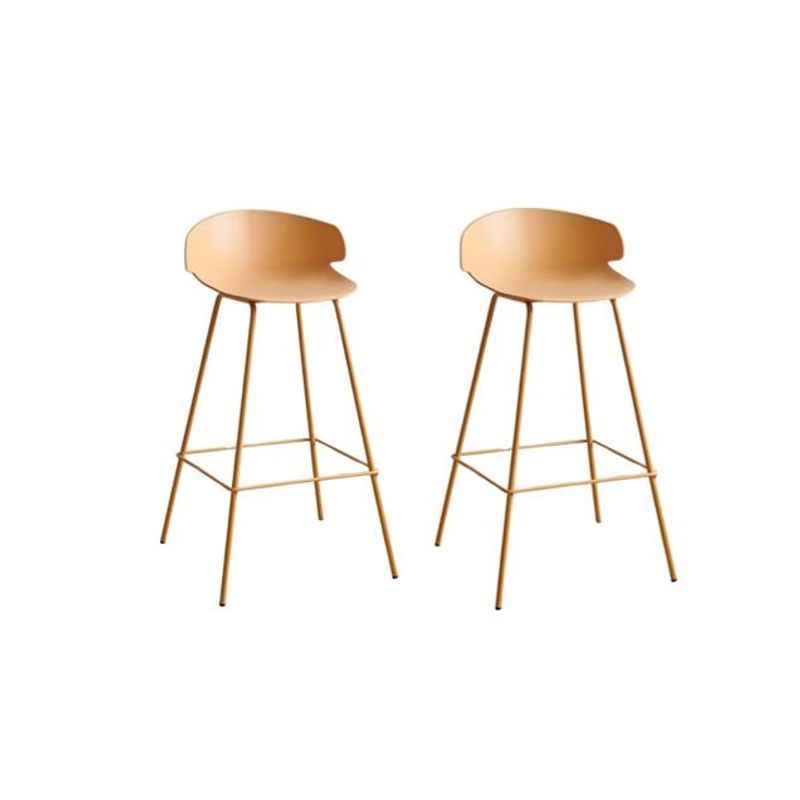 DECORPLAS - Set X 2 Banco De Bar Alto Venecia Fijo Amarillo Decorplas